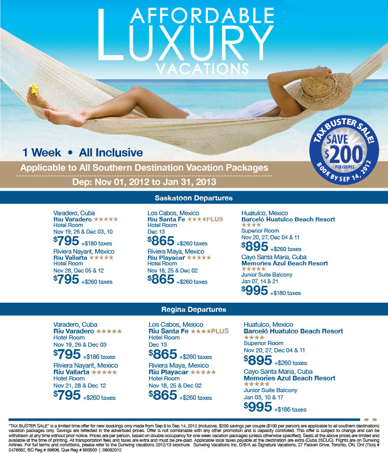 Signature Vacations Special Packages Affordable Luxury 411travelbuysca
