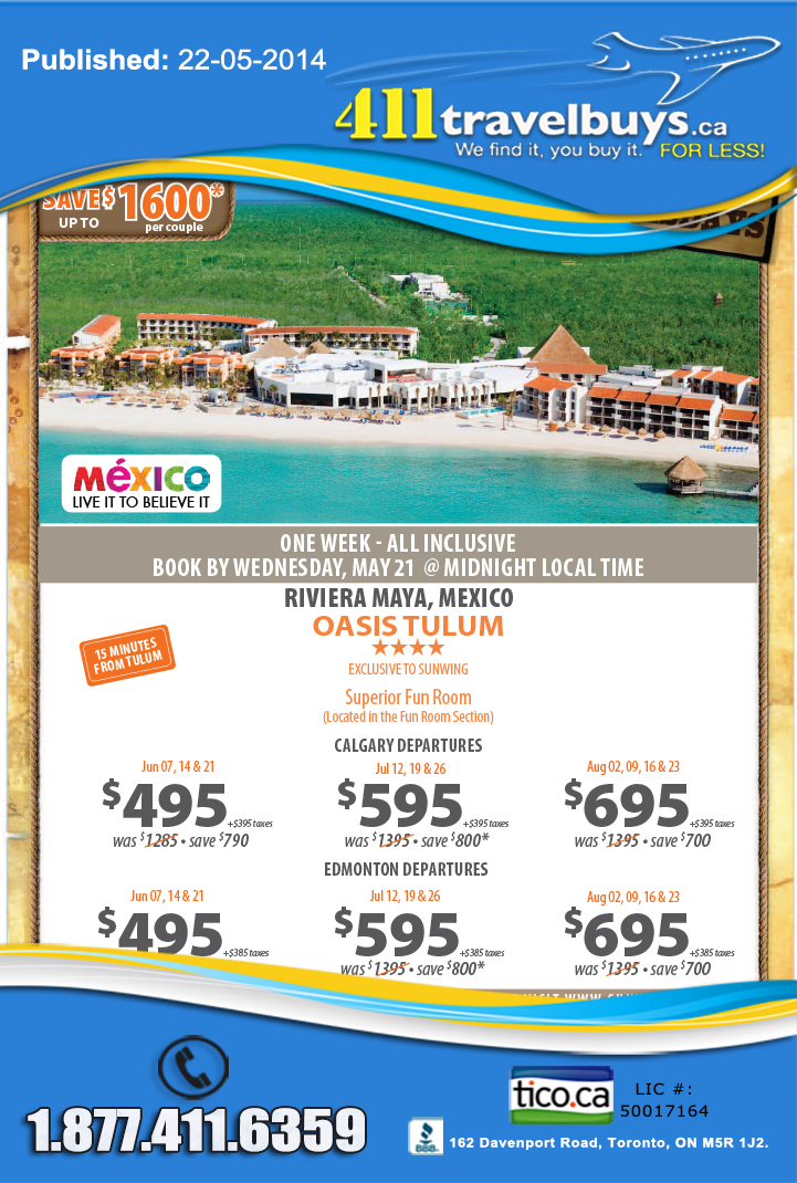 Sunwing Wild Wednesday Sunwing Vacations Cheap Last Minutes All