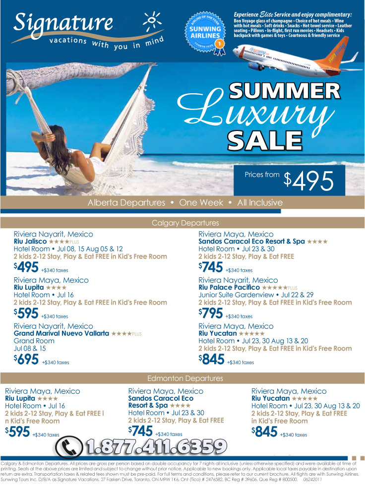 Signature Vacations | Summer Luxury Sale with Signature Vacations | All ...