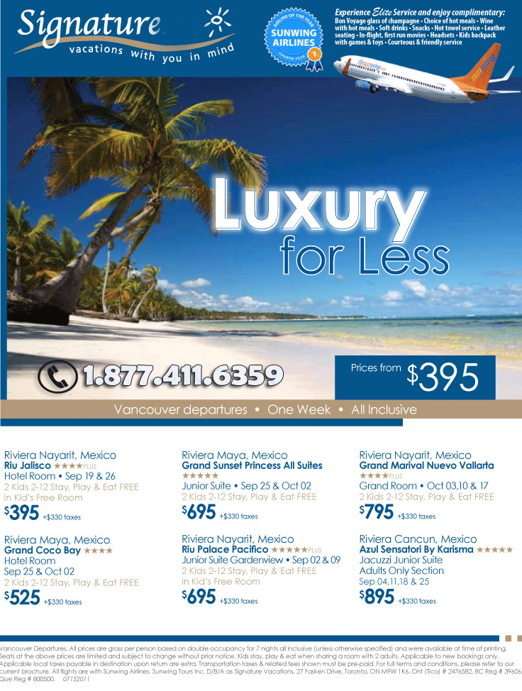 Signature Vacations | Luxury Sale with Signature Vacations | All ...