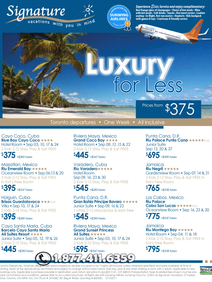 Signature Vacations | Luxury Sale with Signature Vacations | All ...