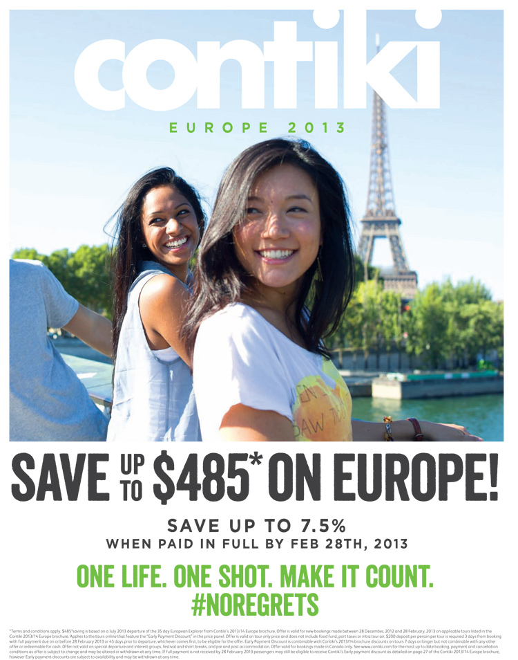Contiki Europe Savings
