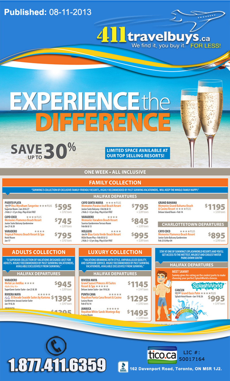 Sunwing Vacations | Experience the Difference | Save Up to 30% ...