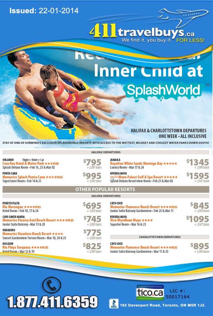 Sunwing Vacations | Splash World Resorts | Vacation Packages with a ...