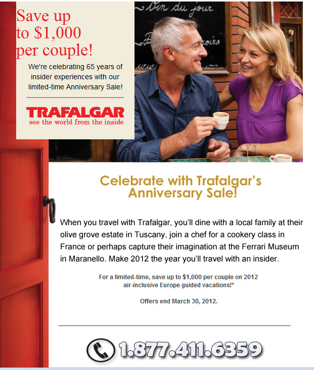 Trafalgar 65th Anniversary Sale